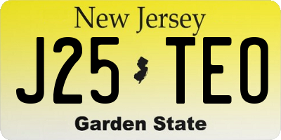 NJ license plate J25TEO