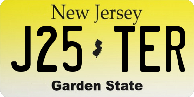 NJ license plate J25TER