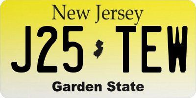 NJ license plate J25TEW