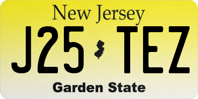NJ license plate J25TEZ