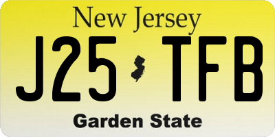 NJ license plate J25TFB