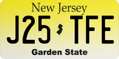 NJ license plate J25TFE