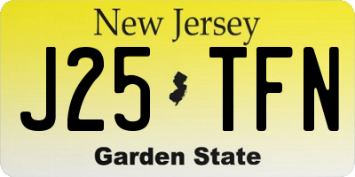 NJ license plate J25TFN