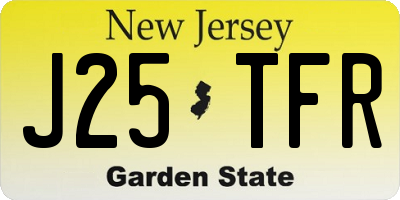 NJ license plate J25TFR