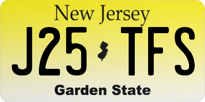 NJ license plate J25TFS
