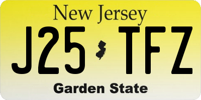 NJ license plate J25TFZ