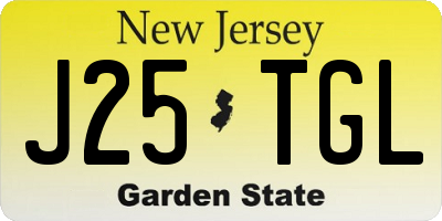 NJ license plate J25TGL