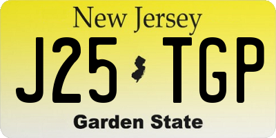 NJ license plate J25TGP