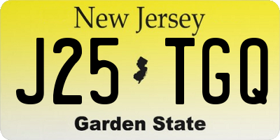 NJ license plate J25TGQ