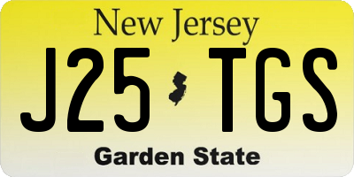 NJ license plate J25TGS