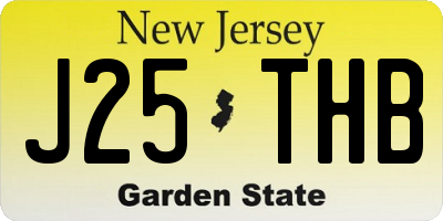 NJ license plate J25THB