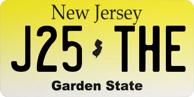 NJ license plate J25THE
