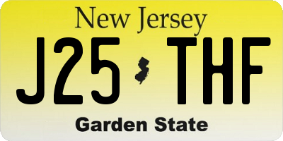 NJ license plate J25THF