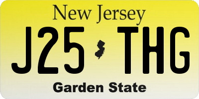 NJ license plate J25THG