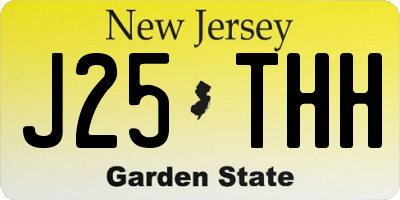 NJ license plate J25THH