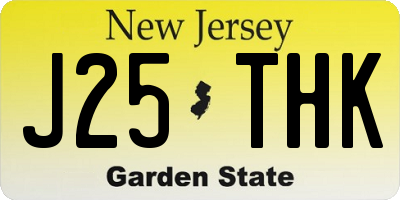 NJ license plate J25THK