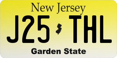 NJ license plate J25THL
