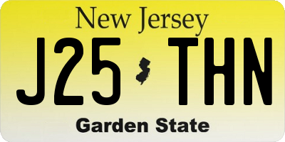 NJ license plate J25THN