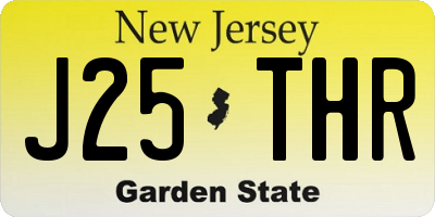 NJ license plate J25THR
