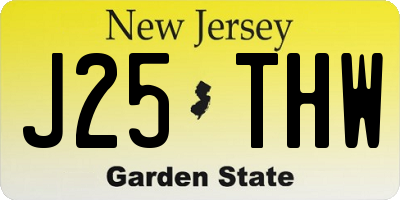 NJ license plate J25THW