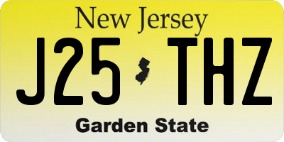 NJ license plate J25THZ