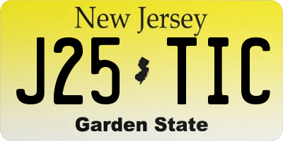 NJ license plate J25TIC