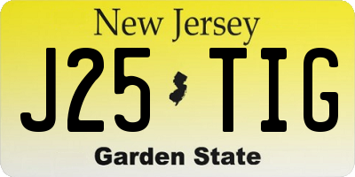 NJ license plate J25TIG