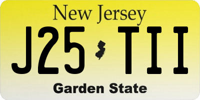 NJ license plate J25TII