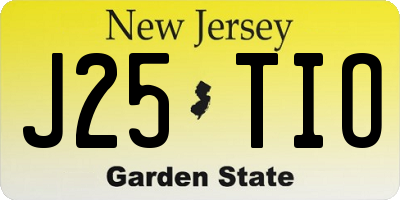 NJ license plate J25TIO