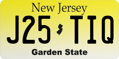 NJ license plate J25TIQ
