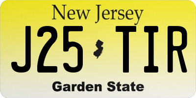 NJ license plate J25TIR