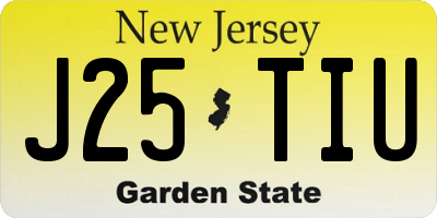 NJ license plate J25TIU