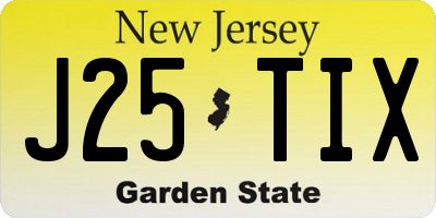 NJ license plate J25TIX