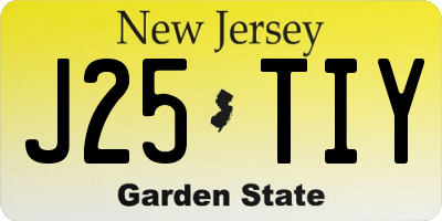 NJ license plate J25TIY