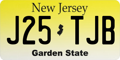 NJ license plate J25TJB