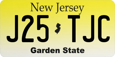 NJ license plate J25TJC