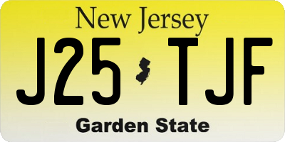 NJ license plate J25TJF