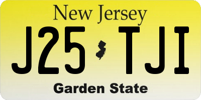 NJ license plate J25TJI