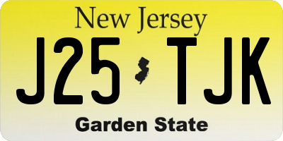 NJ license plate J25TJK