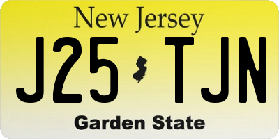NJ license plate J25TJN