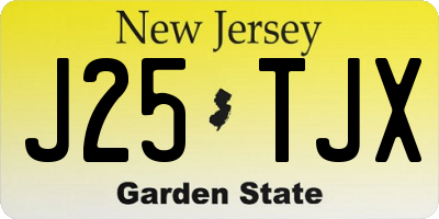 NJ license plate J25TJX