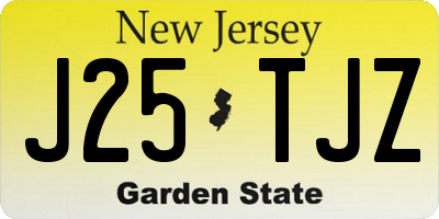 NJ license plate J25TJZ