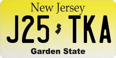 NJ license plate J25TKA