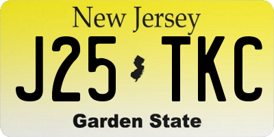 NJ license plate J25TKC