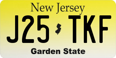 NJ license plate J25TKF