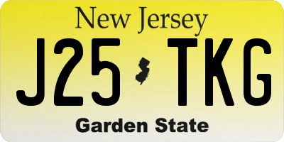 NJ license plate J25TKG