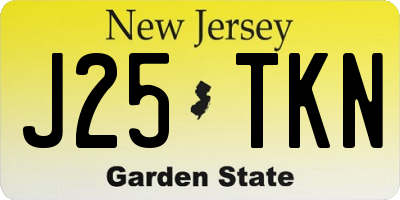 NJ license plate J25TKN