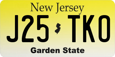NJ license plate J25TKO