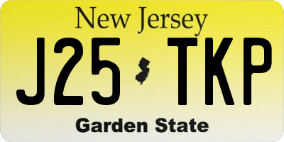 NJ license plate J25TKP
