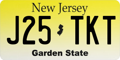 NJ license plate J25TKT
